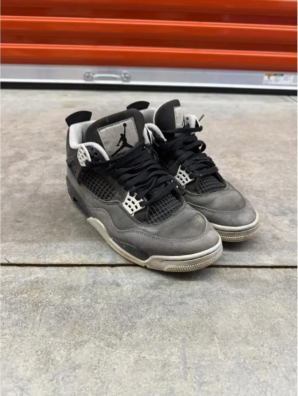 nike air jordan 4 retro fear black and grey basketball gym shoes size 10.5 MENS